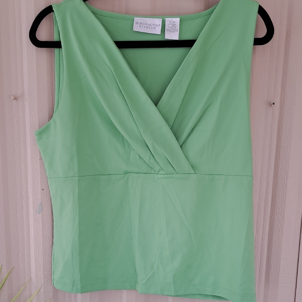 Worthington Stretch Vibrant V-Neck Tank Tops - Red, Yellow, Green - Picture 7 of 12